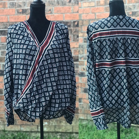 hippie laundry Tops - 5/$25 Hippie Laundry Faux Wrap Blouse